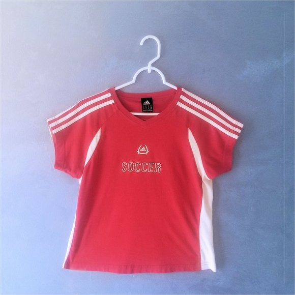 adidas Tops - Red Adidas Climacool Cotton Soccer Tee - EUC
